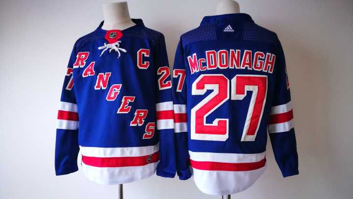 2017 Men NHL New York Rangers 27 McDonagh Adidas blue jersey